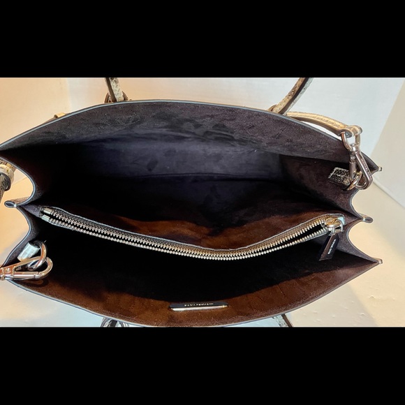 Michael Kors Mercer Snake Skin Leather Natural Tote Large Shoulder Bag Handbag - Picture 10 of 13